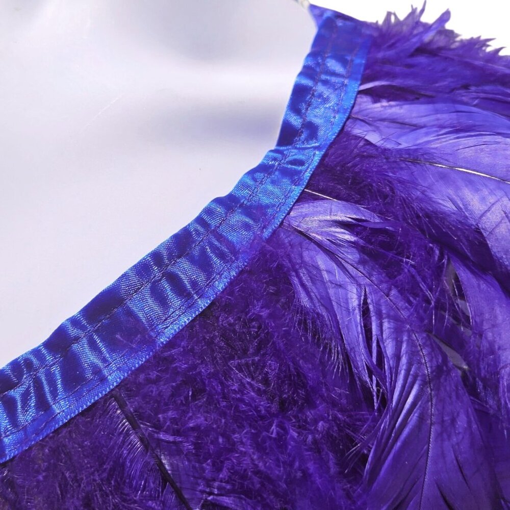 Purple Feather Maxi Drag Gown Chain Print 4XL Tall Mardi Gras Mens XL - 2X Tall - Picture 6 of 14
